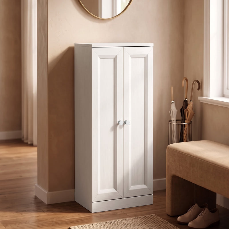 HOMCOM Narrow Bathroom Cabinet, Slim Storage Cabinet with 2 Doors & 4 Tiers, Freestanding Narrow Cupboard – view 9