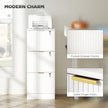 HOMCOM Filing Cabinet, Fluted Vertical File Cabinet with 3 Lockable Drawers and Hanging Rails, White – view 8