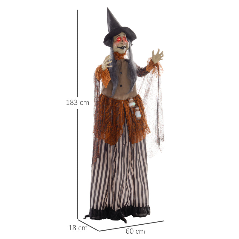 183cm Animated Witch with Glowing Eyes & Potion Bottle – image 3 of 9