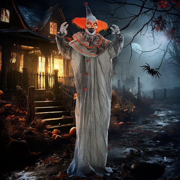 183cm Animated Orange Clown with Glowing Eyes & Sound – image 2 of 9