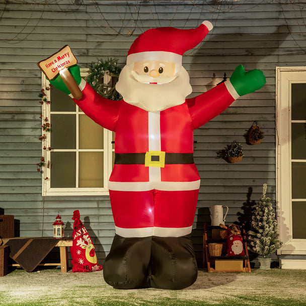 8ft Inflatable Santa displayed outside a decorated home