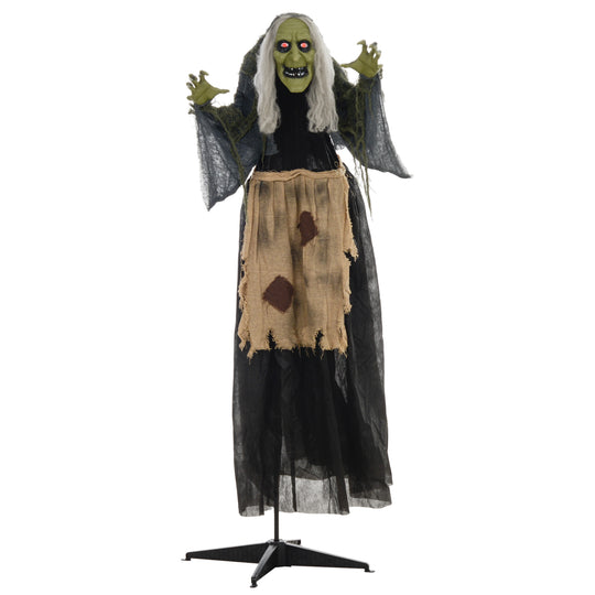 160cm Animated Hunchback Witch with Glowing Eyes & Sound – image 1 of 9