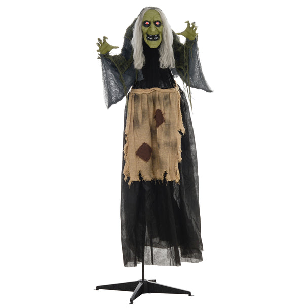 160cm Animated Hunchback Witch with Glowing Eyes & Sound – image 1 of 9