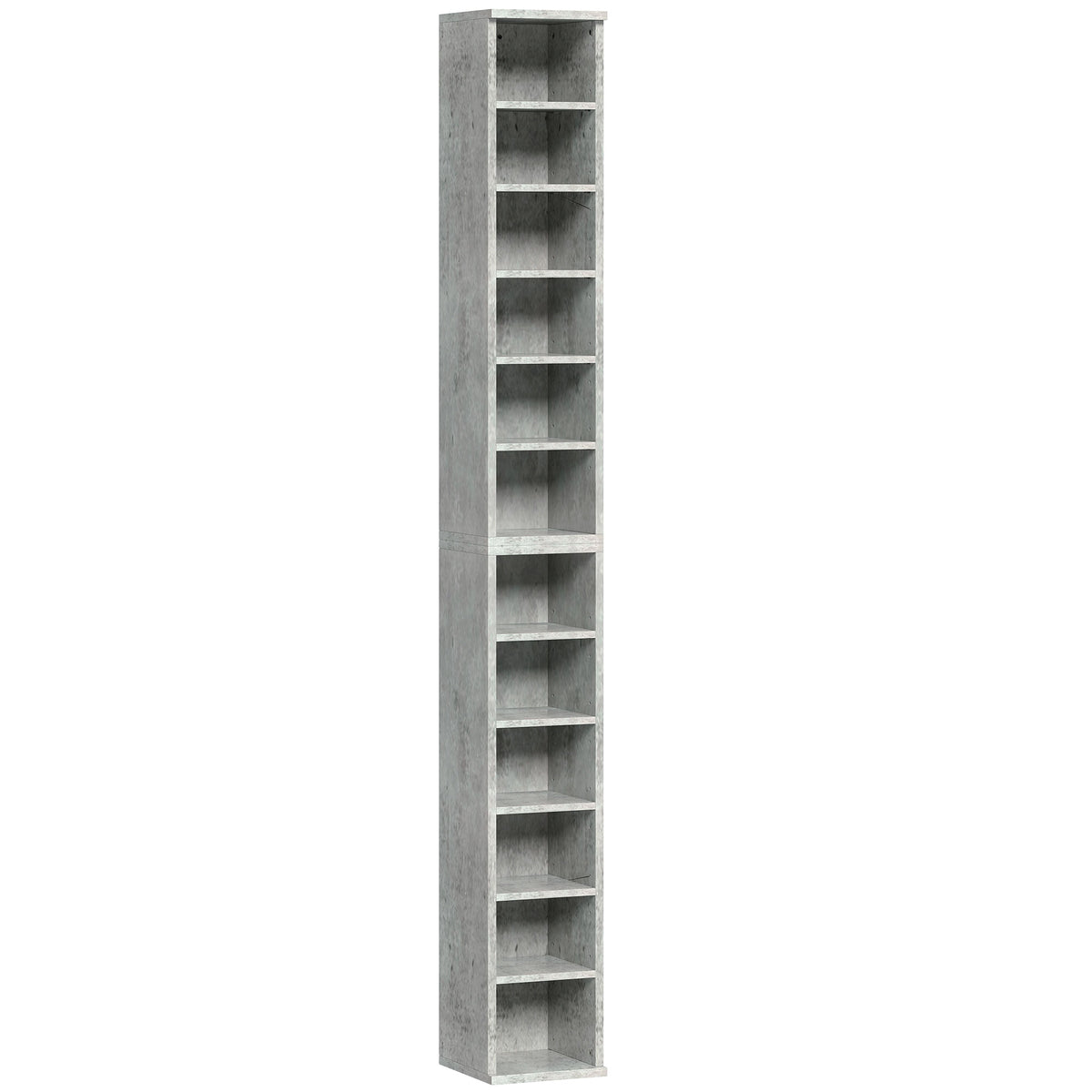 Set of 2 Adjustable CD Media Storage Towers – Cement Grey