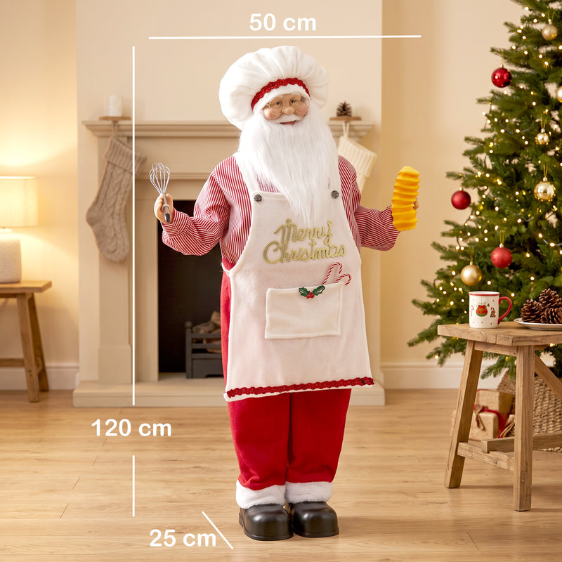 Dimensions of the 4ft singing chef Santa