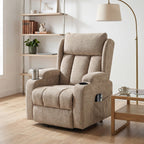 HOMCOM Power Lift Recliner Chair with Vibration Massage and Heat, Chenille Riser and Recliner Armchair for Elderly, Brown