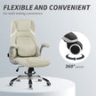 Vinsetto Linen-Look Office Chair, with Adjustable Height and Tension - Beige – view 8