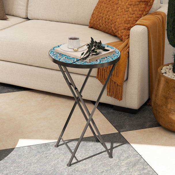 Folding mosaic side table – image 2