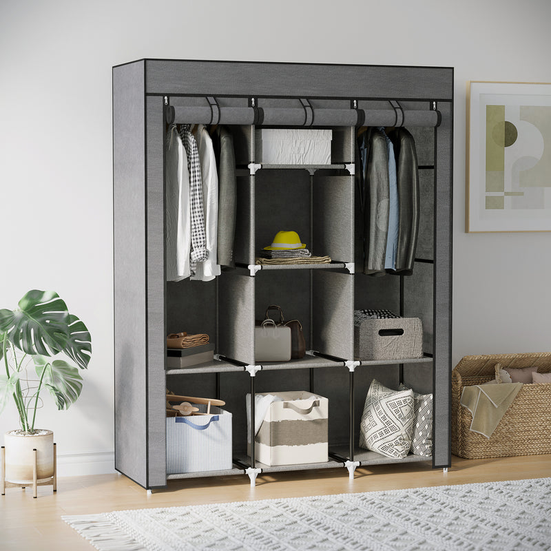 125 cm dark grey fabric wardrobe – image 10