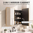 HOMCOM 76.2 x 11.6 x 61 cm Bathroom Mirror Cabinet, Wall Cabinet with Adjustable Shelves, Wall-Mounted or Recessed – view 4