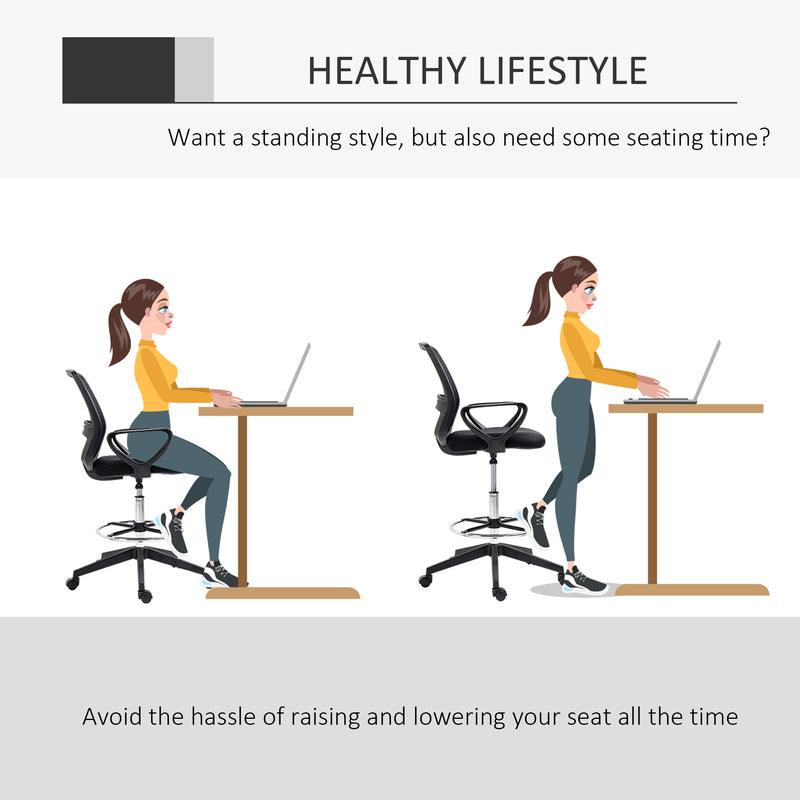 Tall mesh drafting chair – image 4