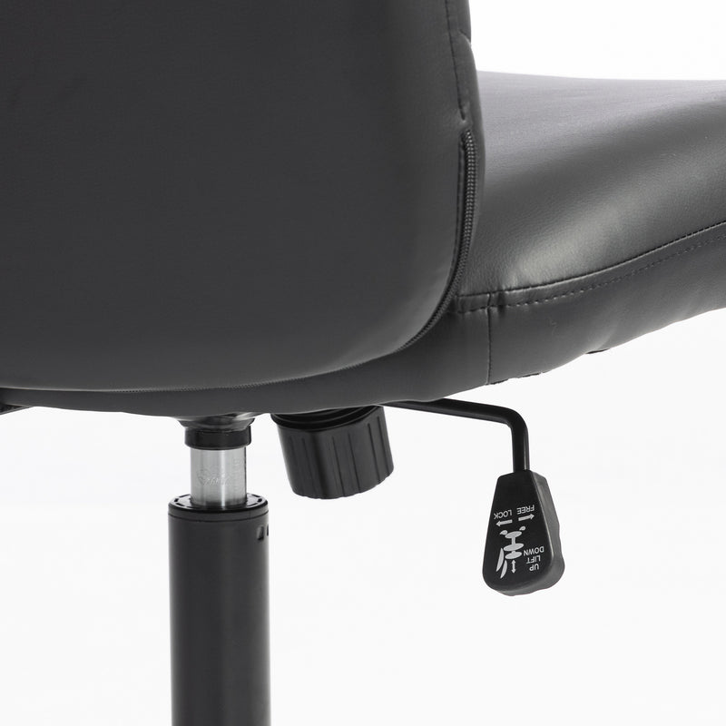 HOMCOM Home Office Desk Chair Height Adjustable Swivel Chair Cross Legged Wide Seat Swivel Wheels Black – view 10