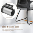 HOMCOM Desk Chair No Wheels, Office Chair with Mesh Back, Lumbar Support, Metal Base for Waiting Room, Conference Room – view 6