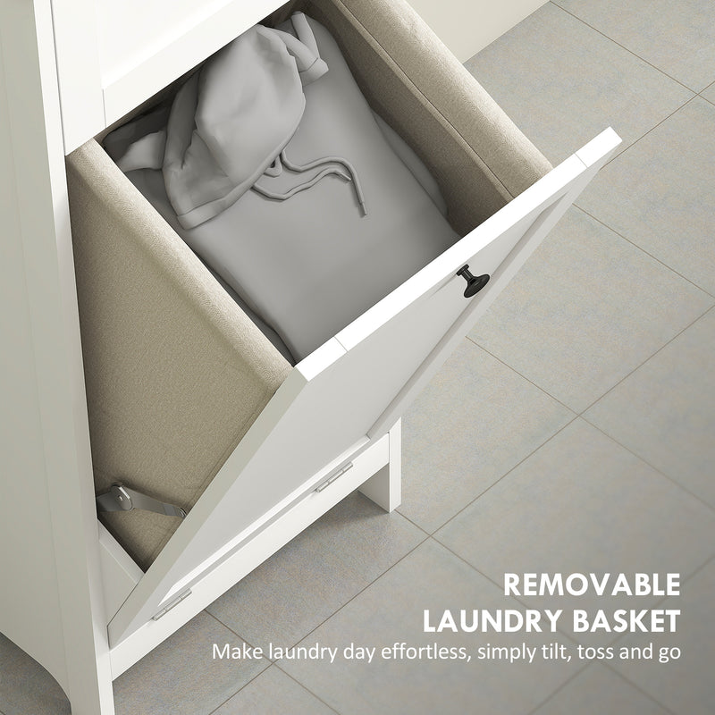 Bathroom cabinet with laundry basket – image 5