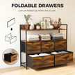 HOMCOM Chest of Drawers, Bedroom Fabric Dresser with 5 Drawers, Storage Organiser Unit with Open Shelves, Rustic Brown – view 6