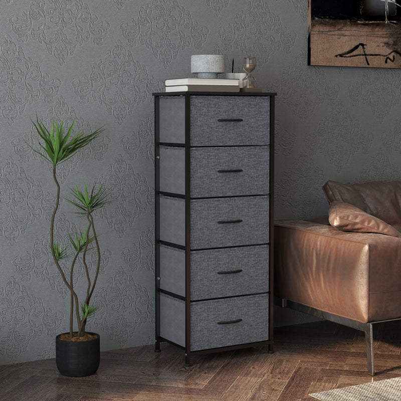 Tall 5-drawer fabric chest – image 7