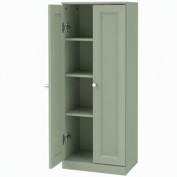 HOMCOM Narrow Bathroom Cabinet, Slim Storage Cabinet with 2 Doors & 4 Tiers, Freestanding Narrow Cupboard