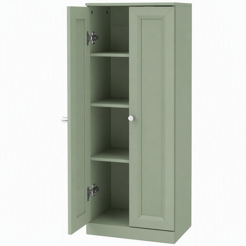 HOMCOM Narrow Bathroom Cabinet, Slim Storage Cabinet with 2 Doors & 4 Tiers, Freestanding Narrow Cupboard