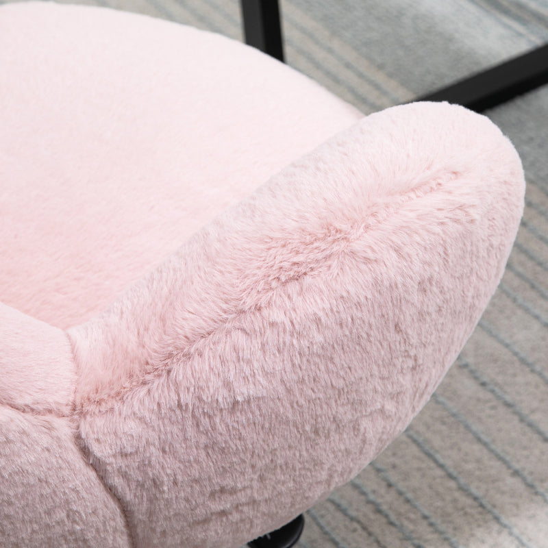 Fluffy faux fur tub desk chair – image 8