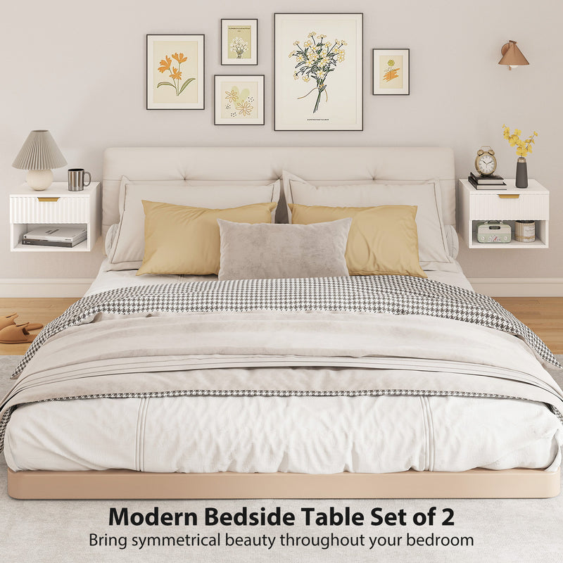 Fluted floating bedside tables – image 4