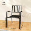 Outsunny Set of Four Minimal Metal Garden Chairs - Black – view 3