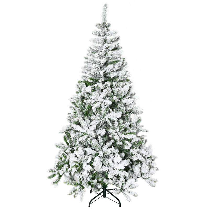 6ft snow-flocked pine Christmas tree – image 10