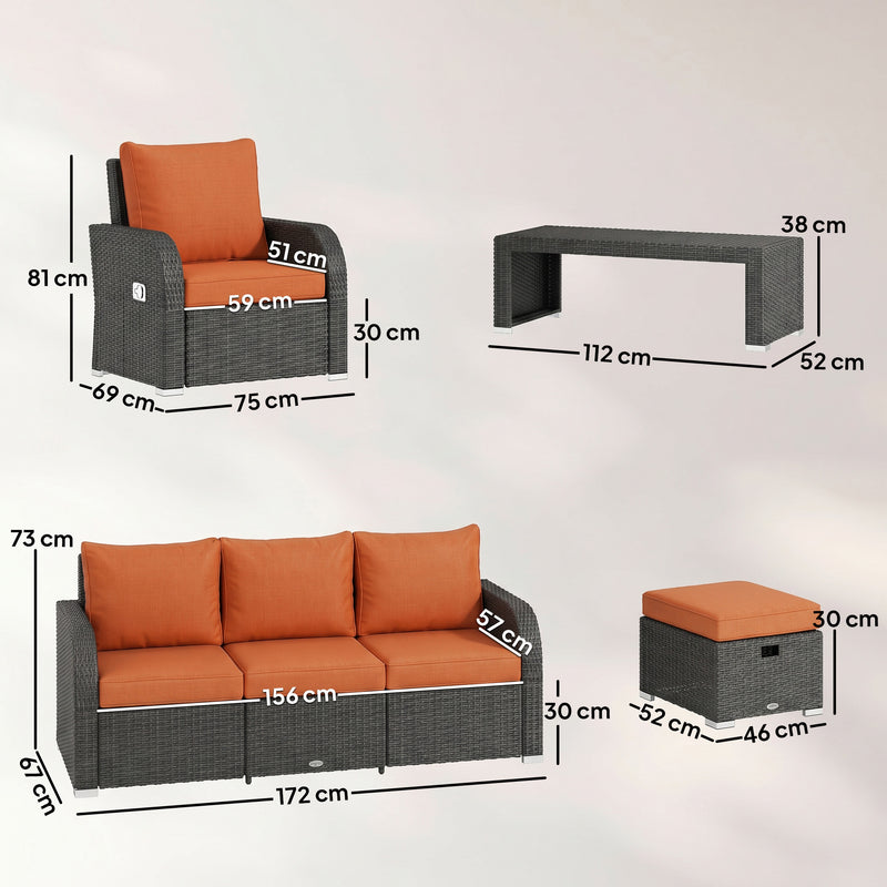 6-piece rattan sofa set – image 3