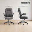 HOMCOM Office Chair, Ergonomic Desk Chair with Flip-up Armrest, Pocket Springs, Swivel Wheels, Adjustable Height, Dark – view 3