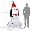Size diagram of the 6ft Christmas puppy inflatable