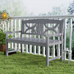 Outsunny 2-Seater Wooden Garden Bench Outdoor Patio Loveseat for Porch, Grey – view 7