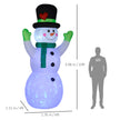Size diagram of the 10ft snowman Christmas inflatable
