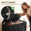 HOMCOM 127L Home Storage Box, with Safety Hinges - Black Wood-Effect – view 5