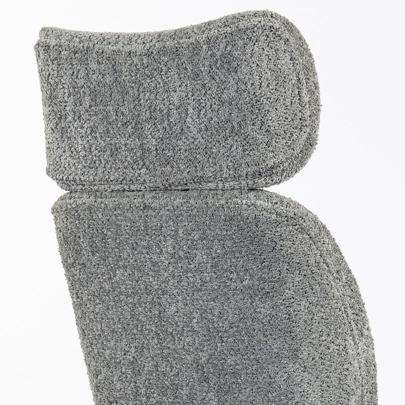 HOMCOM Office Chair with Adjustable Headrest, Spring Pack, Curved Line, Boucle Fabric - Charcoal Grey – view 10