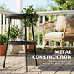 2-tier round garden side table black – image 6