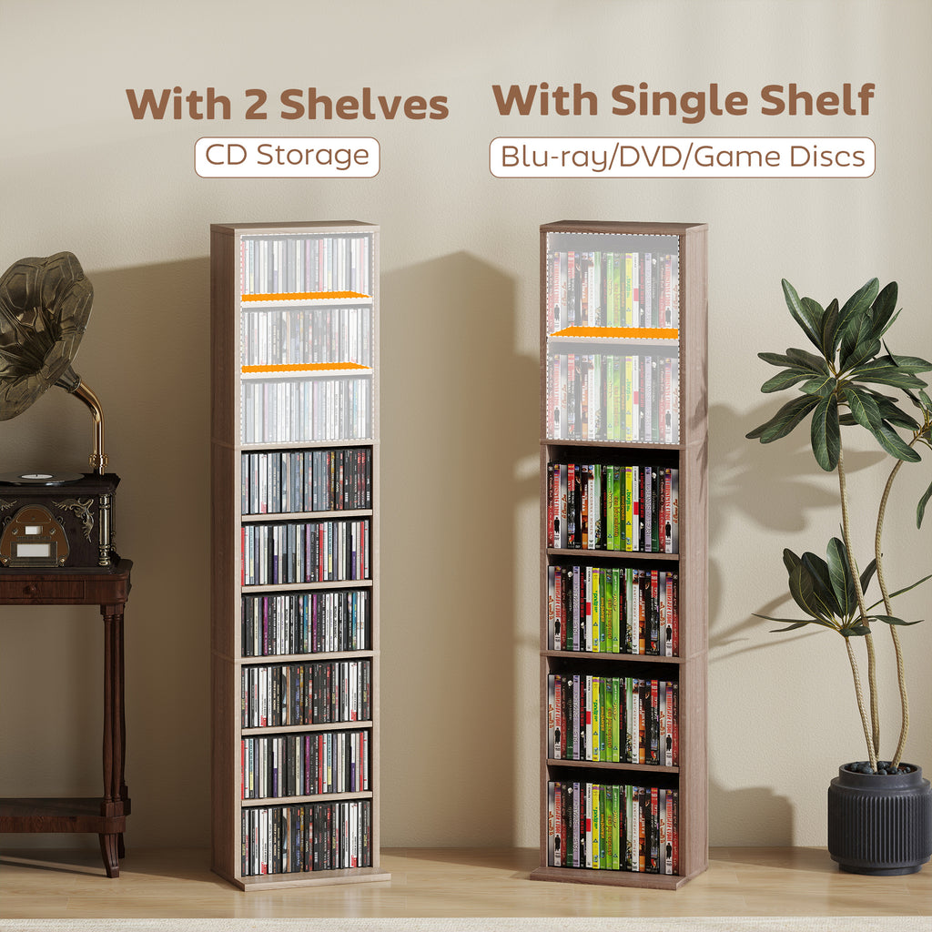 260 Narrow CD Storage Unit - Natural Wood Finish