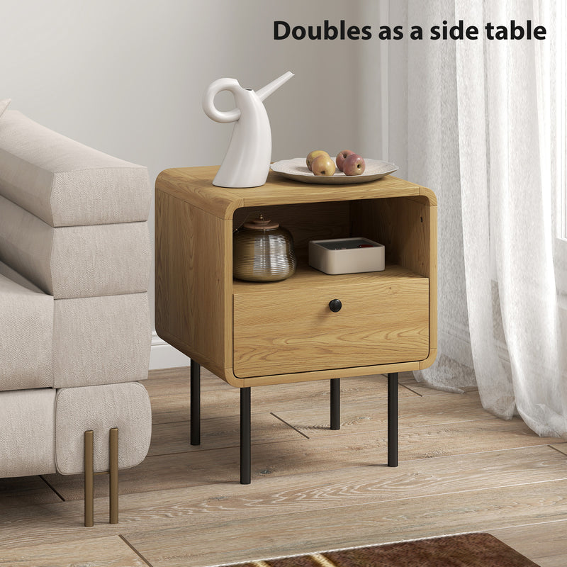 Bedside table with drawer and open shelf – image 6