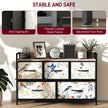 Wide 5-drawer fabric chest of drawers – image 7