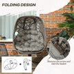 Outsunny Swivel Egg Chair with Cushions, Foldable Basket Seat and Metal Frame, Indoor Outdoor Lounge Chair for Balcony – view 6