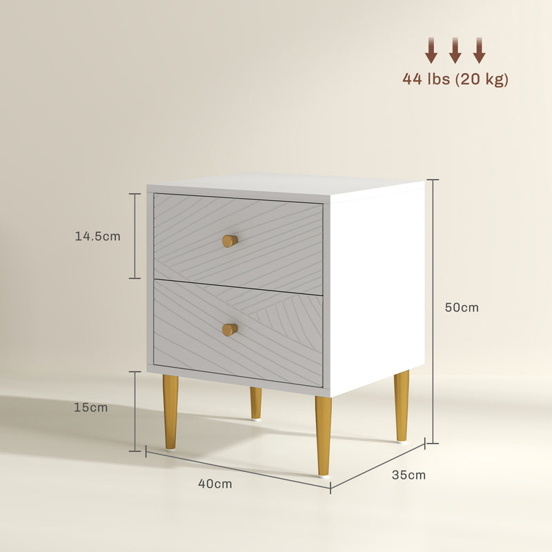White & gold bedside table – image 3