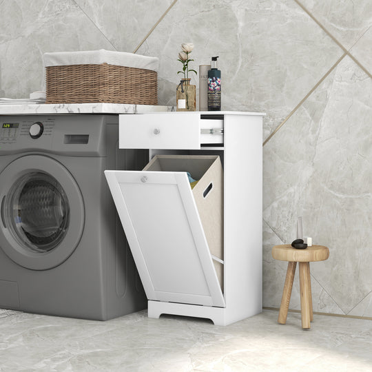 Tilt-out laundry hamper cabinet – image 2