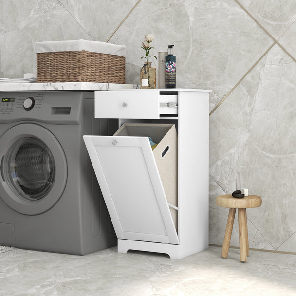 Tilt-out laundry hamper cabinet – image 2