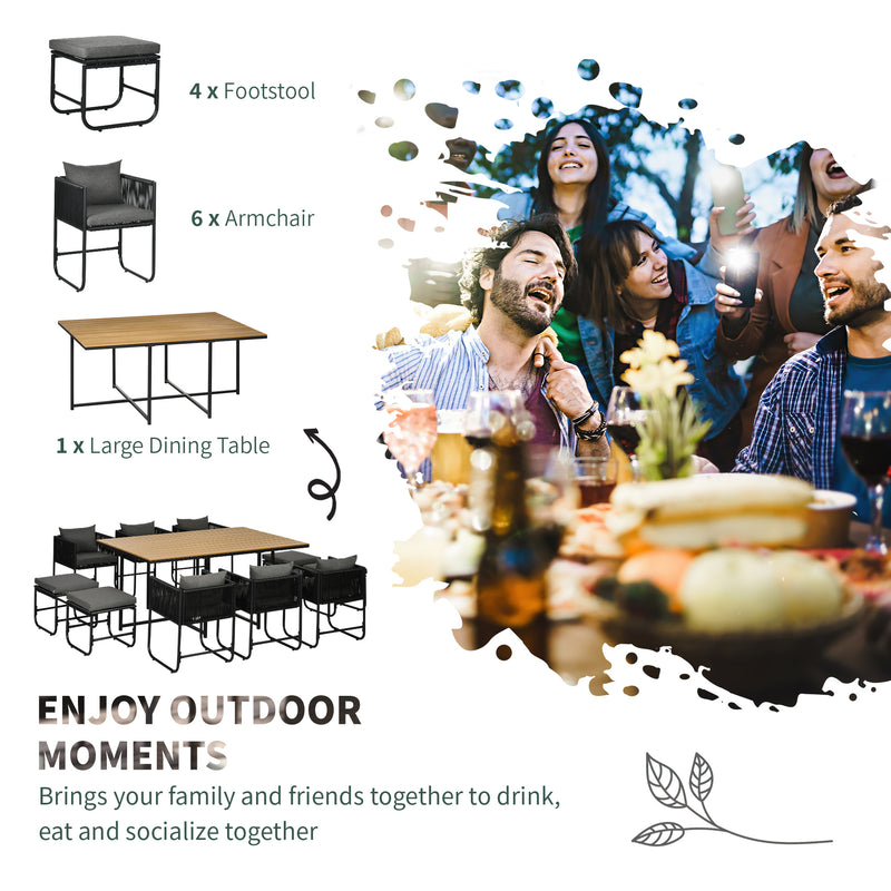 10-seater rattan cube dining set – image 4