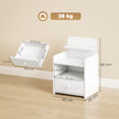 HOMCOM Bedside Cabinet, Bedside Table with Drawer and Shelf for Living Room, White – view 3