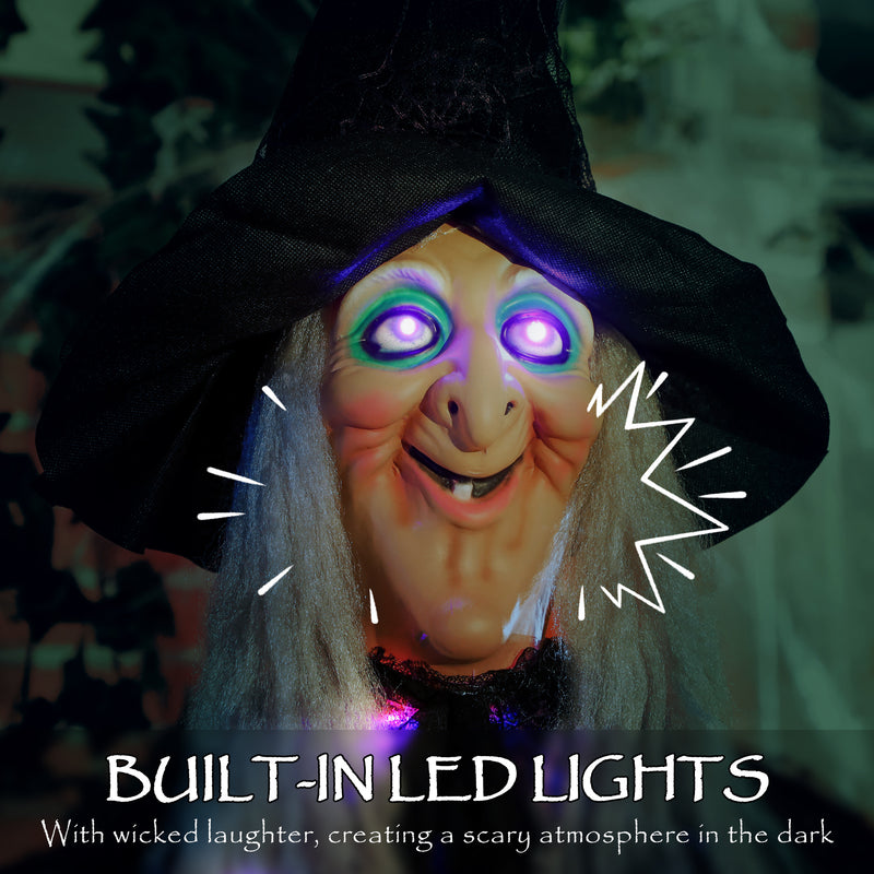183cm Hanging Witch with Purple LED Lights & Sound – image 5 of 9