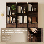 Bookcase with Drawers Adjustable Shelf Bookshelf with 2 Drawers and Cabinet 158 cm Rustic Brown