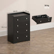 HOMCOM 4 Drawer Chest of Drawers, Modern Dresser for Bedroom, Storage Cabinet for Living Room Entryway, Black Wood – view 3