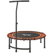 Orange foldable mini round fitness trampoline with adjustable T-bar handle