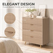 HOMCOM Bedroom Chest of Drawers with 4 Drawers, Fluted Dresser with Gold Tone Handles, Storage Cabinet, Natural – view 4