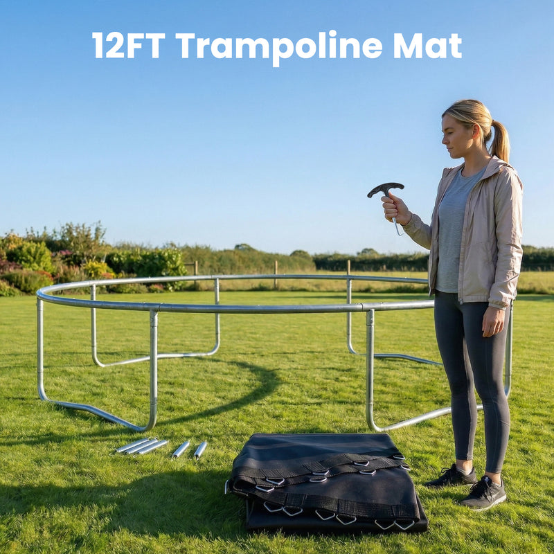 Black 12ft trampoline mat – image 8