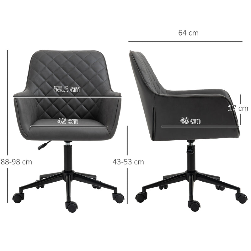 Leather-feel fabric swivel office chair – image 3